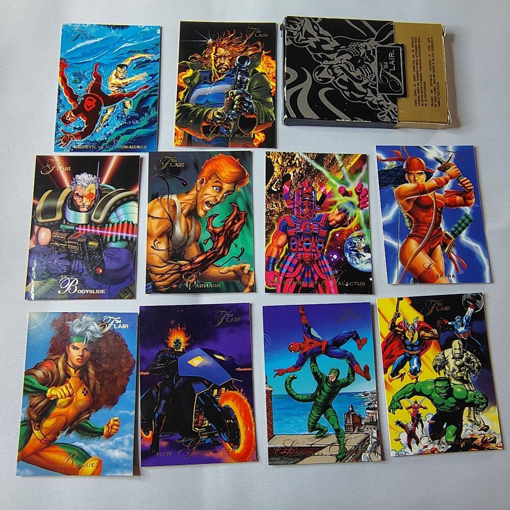 1994 Flair Marvel Universe Cards Inaugural Edition 10 Cards Open Pack Vintage
